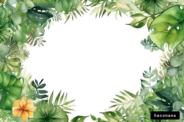 葉っぱで飾られたフレーム