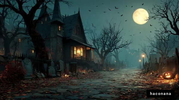 薄暗い夜の街並み