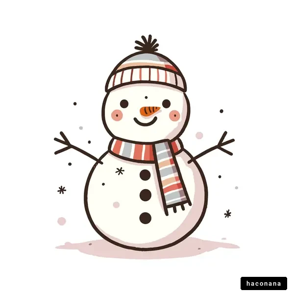 かわいらしい雪だるまのイラスト