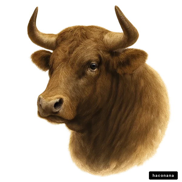 茶色い牛の肖像