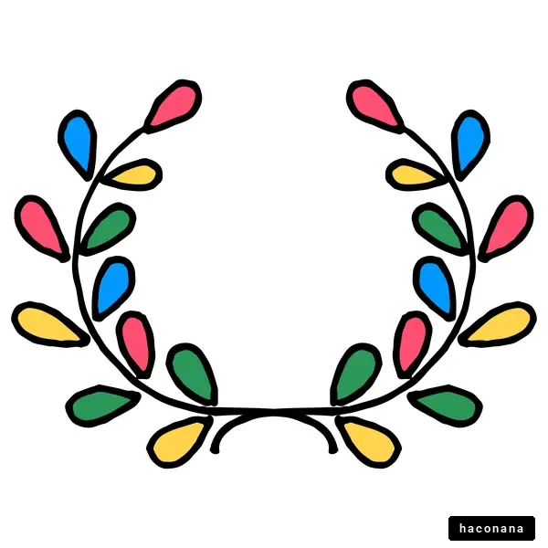 カラフルな葉のリース