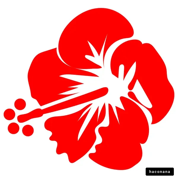 赤いハイビスカスのイラスト