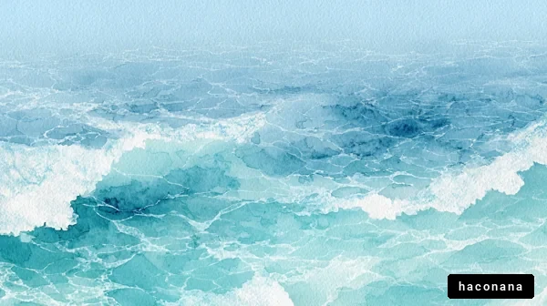 青い海の水彩画