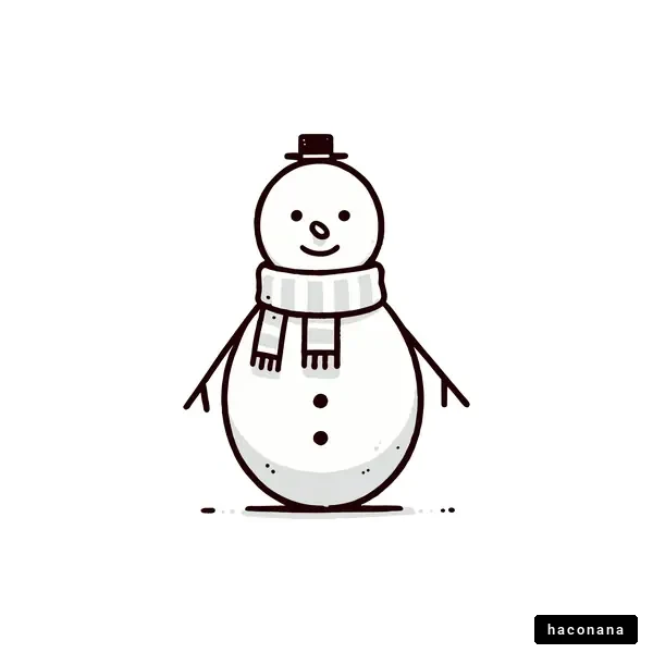 可愛い雪だるまのイラスト