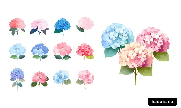 水彩風のあじさいイラスト