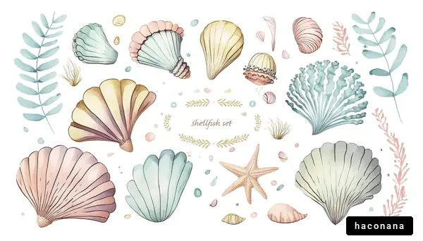 貝殻の美しいセット