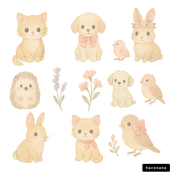 かわいい動物たちのイラスト