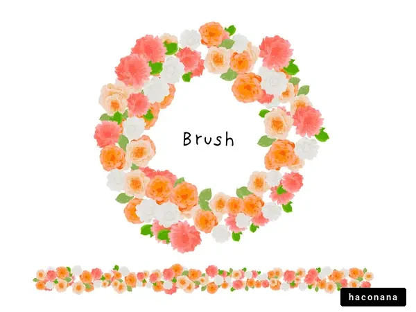 かわいい花のリースイラスト