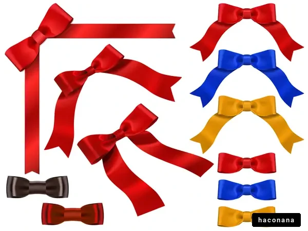 カラフルなリボンのセット