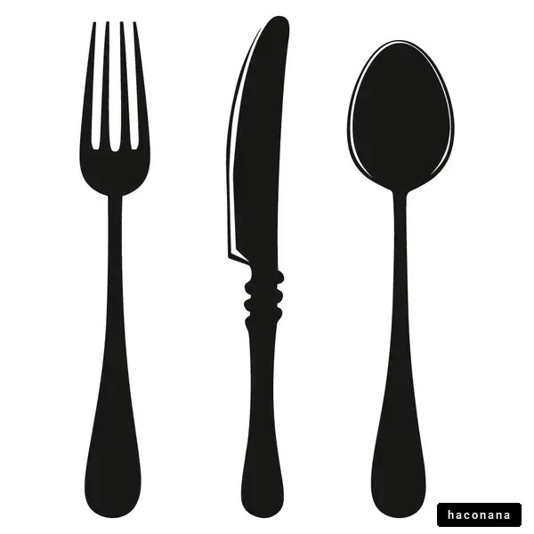 カトラリーのシルエット画像