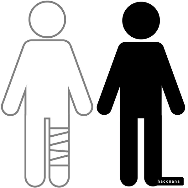 怪我をした人と健康な人のピクトグラム
