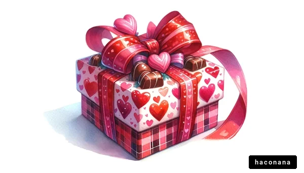 ハート模様のギフトボックス