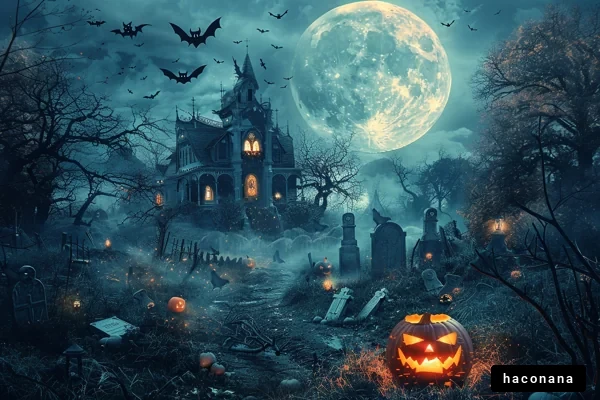 ハロウィンの夜の風景