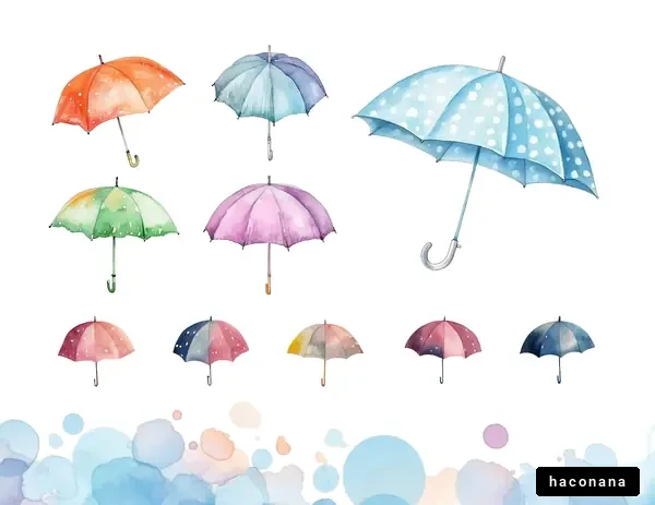 カラフルな傘のイラスト