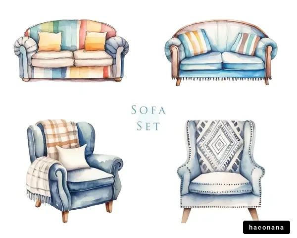 ソファセットのイラスト