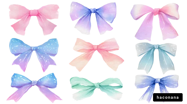 カラフルなリボンのセット