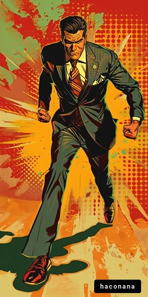 力強いビジネスマンのイラスト