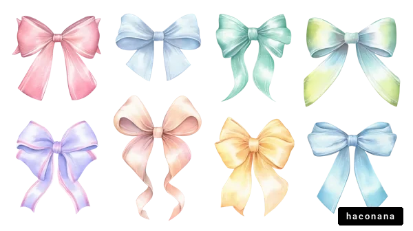 カラフルなリボンのセット