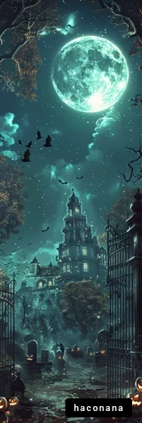 不気味なハロウィンの夜景