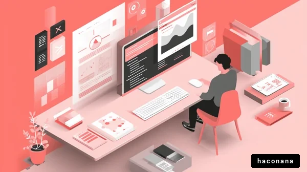 オフィスで働く人のイラスト