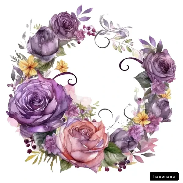 紫色の華やかな花のリース