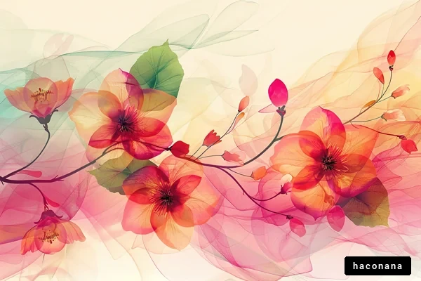 色とりどりの花のアート