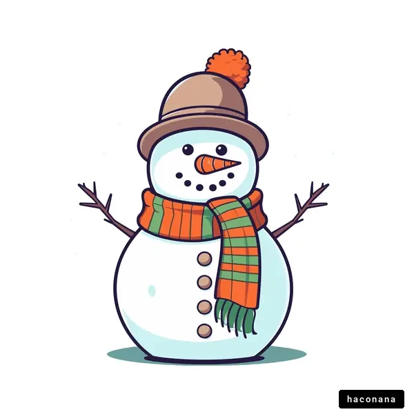 可愛い雪だるまのイラスト