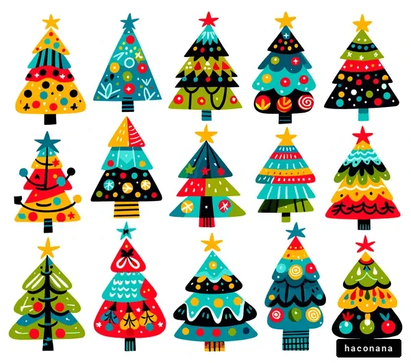 カラフルなクリスマスツリー