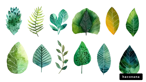 多様な緑の葉の集合