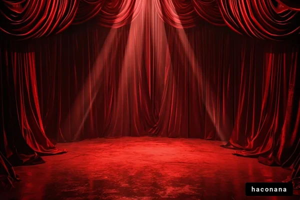 赤いカーテンの舞台