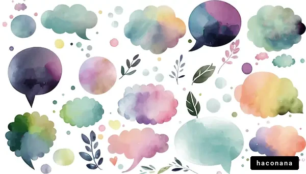 カラフルな吹き出しのイラスト