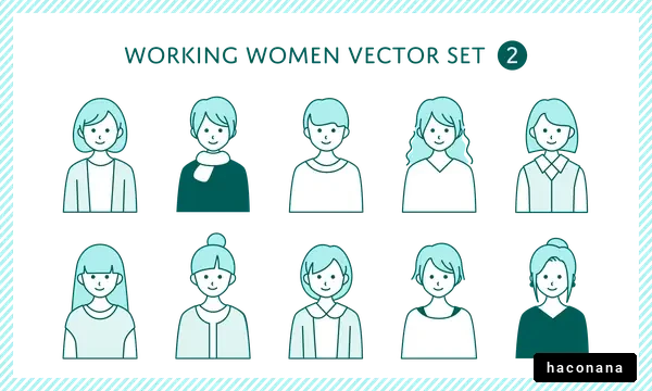 ビジネス女性のイラストセット