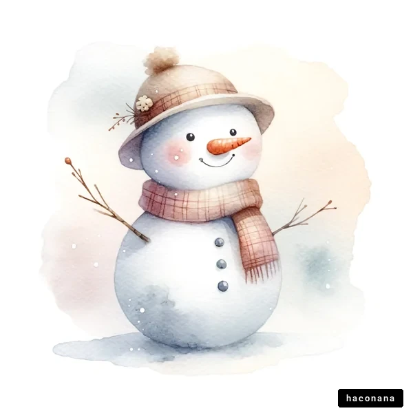 かわいい雪だるまのイラスト