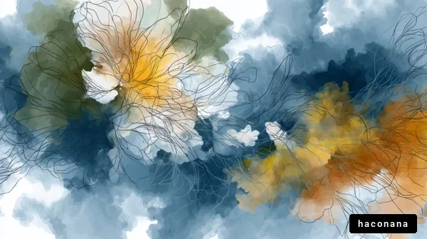 抽象的な花のアート