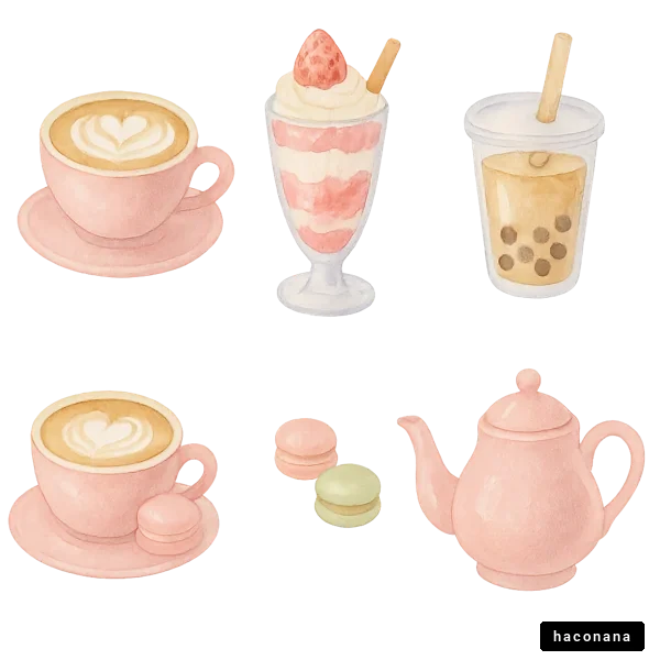 カフェのスイーツと飲み物