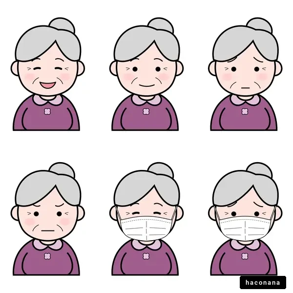 色々な表情の高齢女性イラスト集