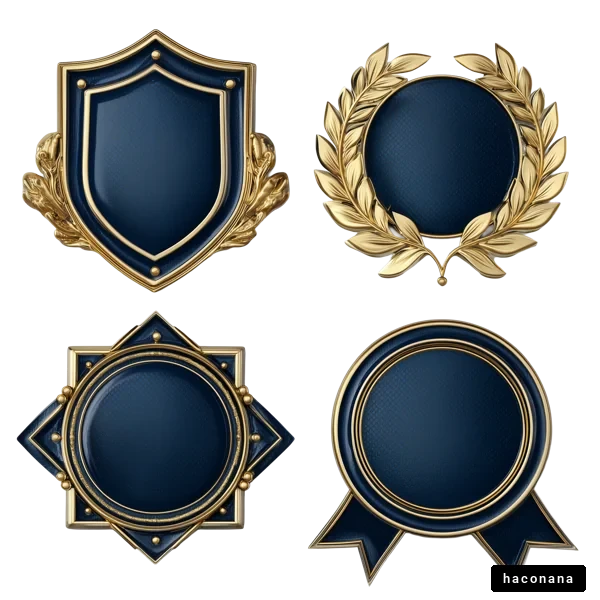 装飾的なメダルと盾