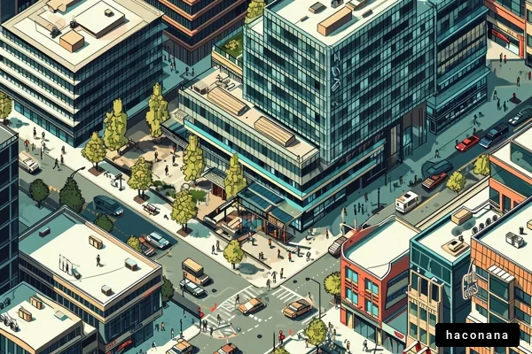 都市の賑わいを感じる