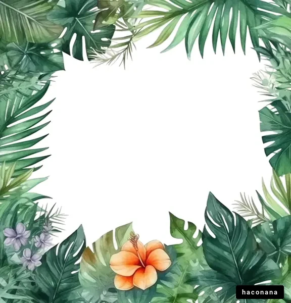 青々とした葉のフレーム