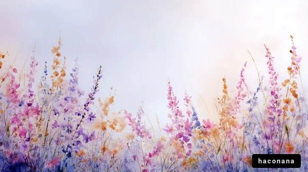 美しい花の水彩画