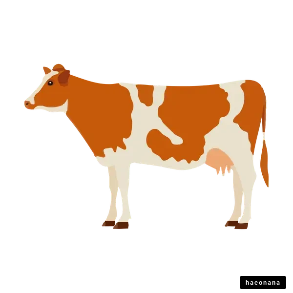 かわいいブラウンの牛