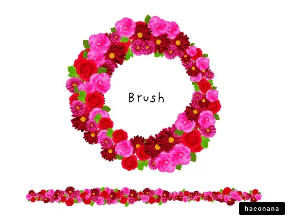 カラフルな花のリースデザイン