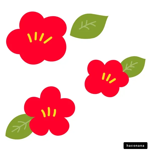 鮮やかな赤い花のイラスト