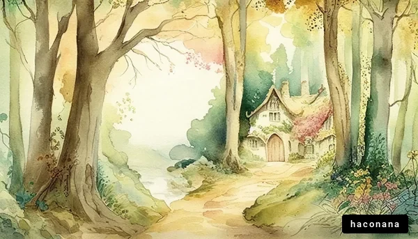 森の中の素朴な家