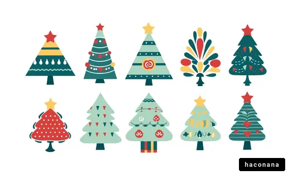 カラフルなクリスマスツリー