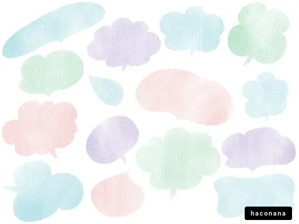 パステルカラーの吹き出し