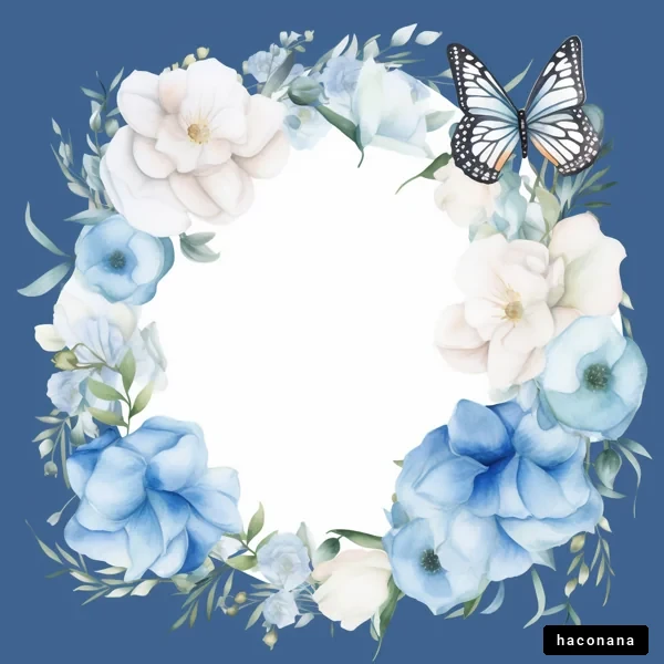 青い花のフレーム