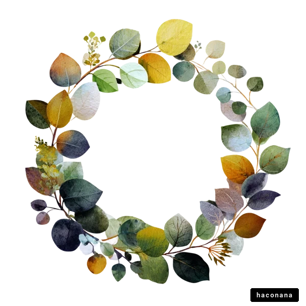 葉のデザインのフレーム