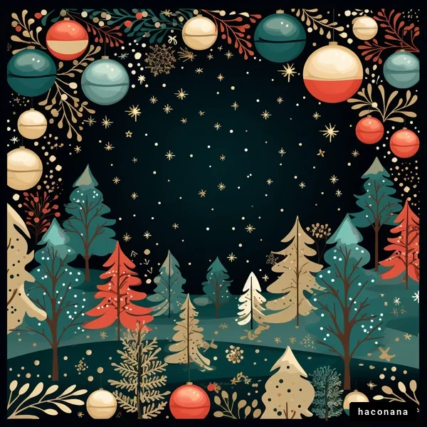 冬の風景とクリスマスの装飾