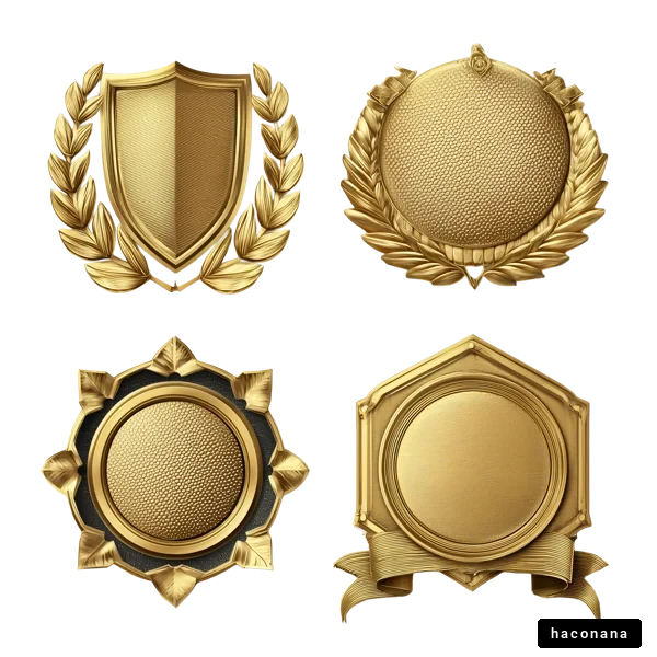ゴールドのメダルと盾